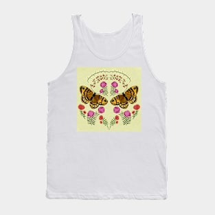 Folk style Butterflies and Flowers Tank Top